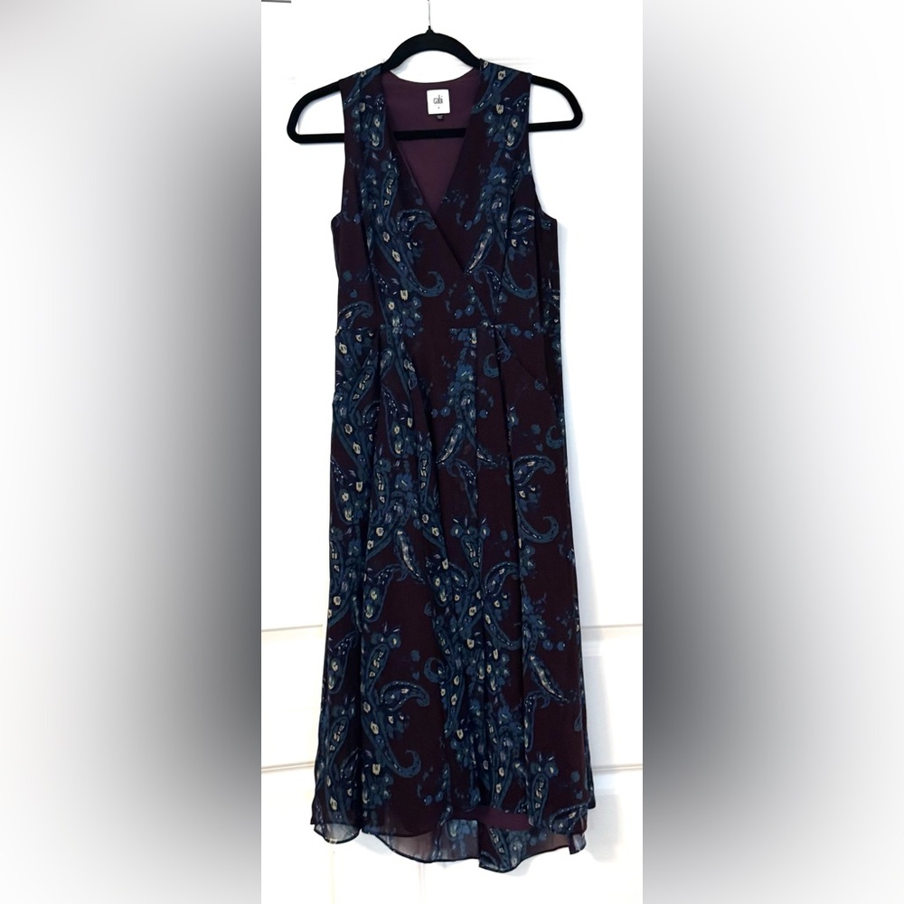 CAbi Dress Treasure Paisley Printed Pleated Pockets - Picture 4 of 11